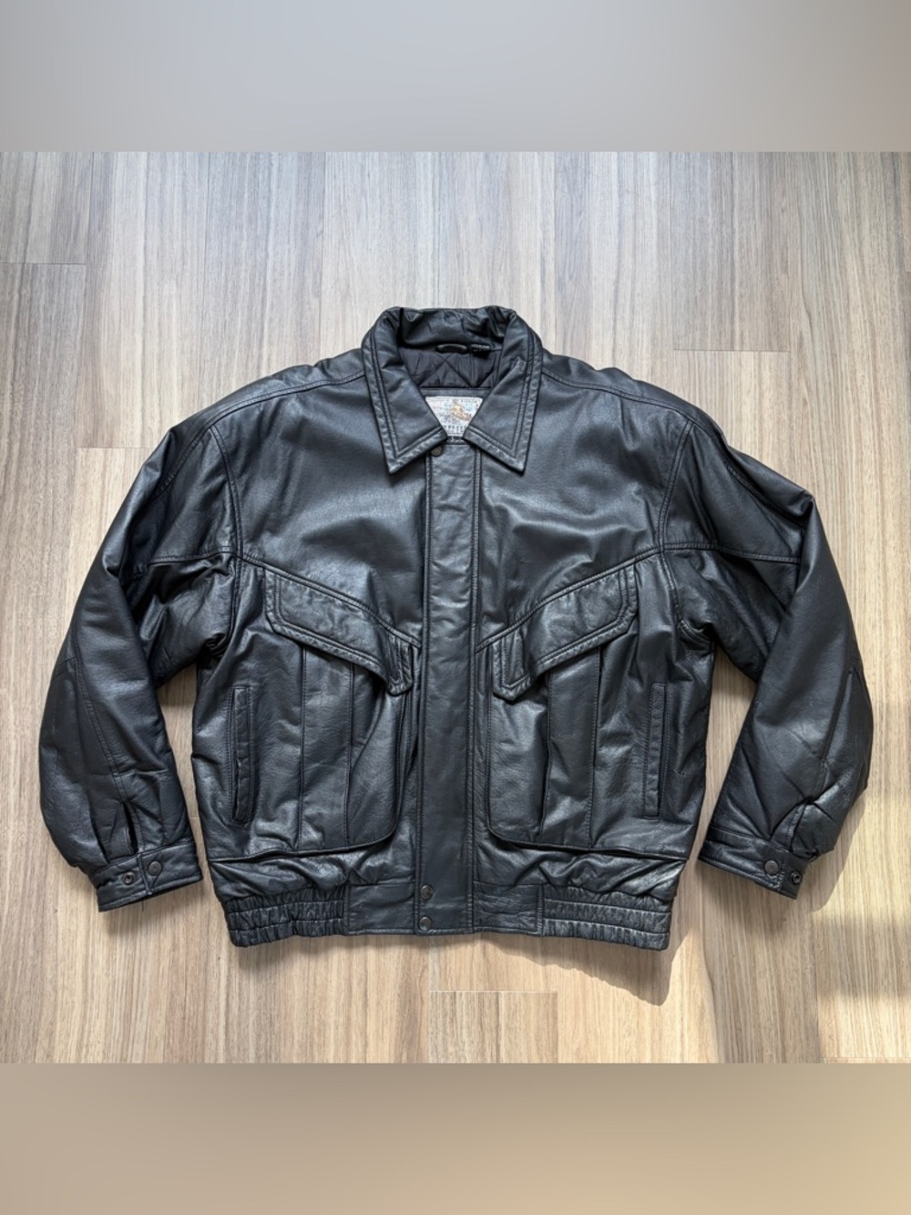 Vintage 90’s Gino Leathers Leather Padded Bomber Jacket